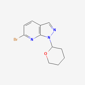 molecular formula C11H12BrN3O B1383103 6-溴-1-(四氢-2H-吡喃-2-基)-1H-吡唑并[3,4-b]吡啶 CAS No. 1416714-18-5