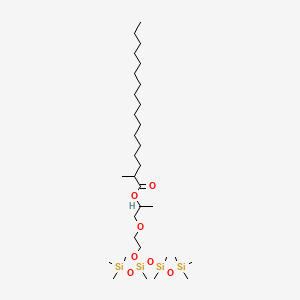 molecular formula C32H72O7Si4 B13831058 1-[2-[[Dimethyl(trimethylsilyloxy)silyl]oxy-methyl-trimethylsilyloxysilyl]oxyethoxy]propan-2-yl 2-methylheptadecanoate 