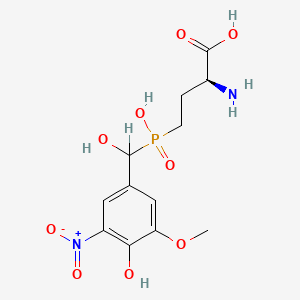 (2S)-2-amino-4-{hydroxy[hydroxy(4-hydroxy-3-methoxy-5-nitrophenyl)methyl]phosphoryl}butanoic acid