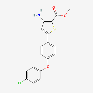 B1383119 Methyl 5-(4-(4-chlorophenoxy)phenyl)-3-aminothiophene-2-carboxylate CAS No. 1159981-24-4