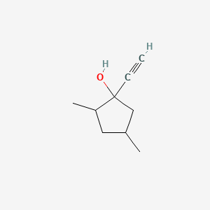 molecular formula C9H14O B13831221 1-Ethynyl-2,4-dimethylcyclopentan-1-ol 