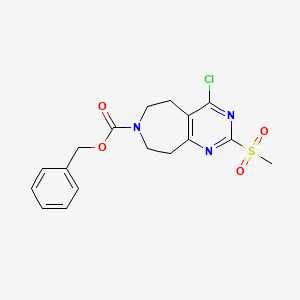 molecular formula C17H18ClN3O4S B1383124 Benzyl 4-chloro-2-(methylsulfonyl)-8,9-dihydro-5H-pyrimido[4,5-d]azepine-7(6H)-carboxylate CAS No. 1422344-53-3