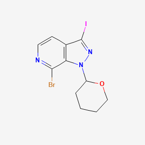 B1383125 7-Bromo-3-iodo-1-(tetrahydro-2H-pyran-2-yl)-1H-pyrazolo[3,4-c]pyridine CAS No. 1416712-91-8