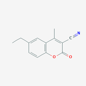 molecular formula C13H11NO2 B13831310 3-Cyano-6-ethyl-4-methylcoumarin CAS No. 288399-88-2