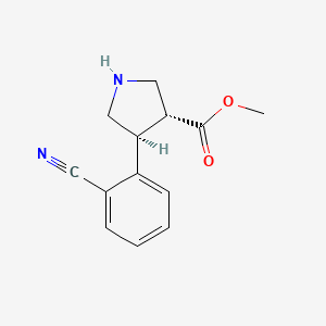 molecular formula C13H14N2O2 B13831319 trans-Methyl-4-(2-cyanophenyl)pyrrolidine-3-carboxylate 