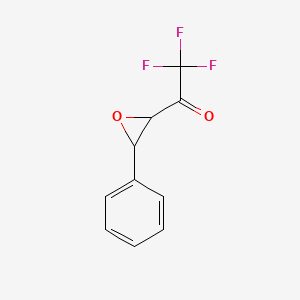 molecular formula C10H7F3O2 B13831373 2,2,2-Trifluoro-1-(3-phenyloxiran-2-yl)ethanone 