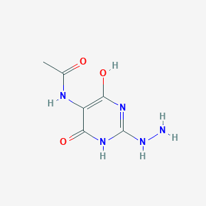 molecular formula C6H9N5O3 B13831381 Acetamide,N-(2-hydrazinyl-1,4-dihydro-6-hydroxy-4-oxo-pyrimidin-5-YL)- 