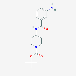 molecular formula C17H25N3O3 B1383141 4-(3-氨基苯甲酰氨基)哌啶-1-甲酸叔丁酯 CAS No. 909563-58-2