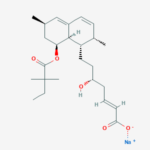 sodium;(E,5R)-7-[(1S,2S,6R,8S,8aR)-8-(2,2-dimethylbutanoyloxy)-2,6-dimethyl-1,2,6,7,8,8a-hexahydronaphthalen-1-yl]-5-hydroxyhept-2-enoate