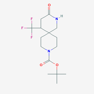molecular formula C15H23F3N2O3 B1383152 叔丁基 3-氧代-5-(三氟甲基)-2,9-二氮杂螺[5.5]十一烷-9-羧酸酯 CAS No. 1310381-23-7