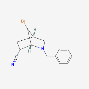 molecular formula C14H15BrN2 B13831616 (1R,4R)-2-Benzyl-7-bromo-2-azabicyclo[2.2.1]heptane-6-carbonitrile 