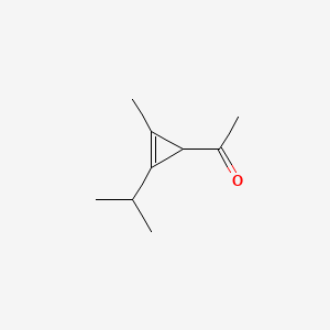 molecular formula C9H14O B13831688 1-(2-Methyl-3-propan-2-ylcycloprop-2-en-1-yl)ethanone 