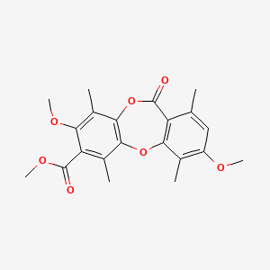 11H-Dibenzo[b,e][1,4]dioxepin-7-carboxylic acid, 3,8-dimethoxy-1,4,6,9-tetramethyl-11-oxo-, methyl ester