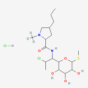 molecular formula C18H34Cl2N2O5S B13831778 N-[2-chloro-1-(3,4,5-trihydroxy-6-methylsulfanyloxan-2-yl)propyl]-4-propyl-1-(trideuteriomethyl)pyrrolidine-2-carboxamide;hydrochloride 