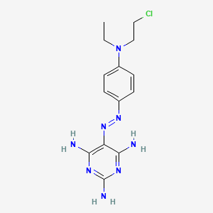 molecular formula C14H19ClN8 B13831779 2,4,6-Triamino-5-(p-(N-(2-chloroethyl)-N-ethylamino)phenyl)azopyrimidine CAS No. 4449-95-0