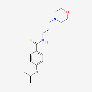 molecular formula C17H26N2O2S B13831812 Benzamide, p-isopropoxy-N-(3-morpholinopropyl)thio- CAS No. 32412-16-1