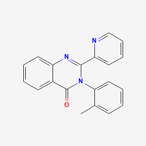 molecular formula C20H15N3O B13831821 4(3H)-Quinazolinone, 2-(2-pyridyl)-3-(o-tolyl)- CAS No. 36184-26-6