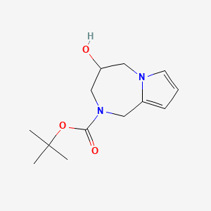 molecular formula C13H20N2O3 B1383184 tert-Butyl 4-hydroxy-4,5-dihydro-1H-pyrrolo[1,2-a][1,4]diazepine-2(3H)-carboxylate CAS No. 1823395-32-9