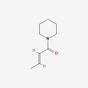 molecular formula C9H15NO B13831847 1-(1-Oxobut-2-enyl)piperidine CAS No. 50838-22-7