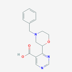 molecular formula C16H17N3O3 B1383185 4-(4-苄基吗啉-2-基)嘧啶-5-羧酸 CAS No. 1823266-78-9