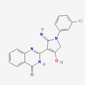 molecular formula C18H13ClN4O2 B13831855 2-[2-amino-1-(3-chlorophenyl)-4-oxo-4,5-dihydro-1H-pyrrol-3-yl]quinazolin-4(3H)-one 