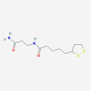 molecular formula C11H20N2O2S2 B13831868 N-(3-amino-3-oxopropyl)-5-(dithiolan-3-yl)pentanamide 