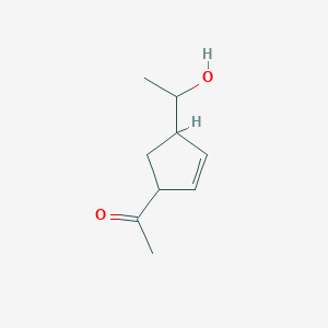 molecular formula C9H14O2 B13831880 Ethanone, 1-[4-(1-hydroxyethyl)-2-cyclopenten-1-YL]-(9CI) 