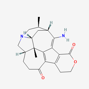 molecular formula C22H26N2O3 B13831891 (12S,16S,17R,19R,20S)-22-amino-16,20-dimethyl-4-oxa-14-azahexacyclo[15.4.1.02,7.08,21.012,20.014,19]docosa-1(22),2(7),8(21)-triene-3,9-dione 