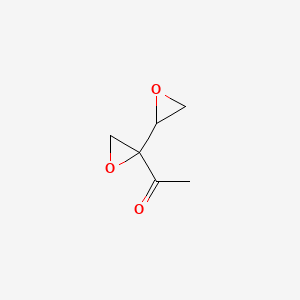 molecular formula C6H8O3 B13831943 1-[2-(Oxiran-2-yl)oxiran-2-yl]ethanone 