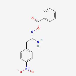 molecular formula C15H13N3O4 B13831958 (1Z)-2-(4-nitrophenyl)-N'-[(phenylcarbonyl)oxy]ethanimidamide CAS No. 73623-31-1