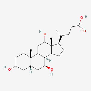 molecular formula C24H40O5 B13831979 4-[(5S,7S,8S,10S,13R,17R)-3,7,12-Trihydroxy-10,13-dimethyl-2,3,4,5,6,7,8,9,11,12,14,15,16,17-tetradecahydro-1H-cyclopenta[A]phenanthren-17-YL]pentanoic acid 