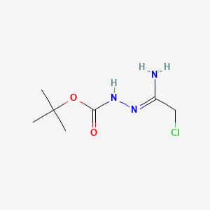 molecular formula C7H14ClN3O2 B13832001 tert-Butyl 2-(2-chloro-1-iminoethyl)hydrazinecarboxylate 