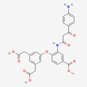 molecular formula C27H24N2O9 B13832011 Methyl-3-[2-(4-aminobenzoyl)acetamino]-4-[3,5-dicarboxymethyl)-phenoxy]-benzoate 