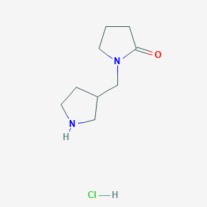 molecular formula C9H17ClN2O B1383204 1-(Pyrrolidin-3-ylmethyl)pyrrolidin-2-one hydrochloride CAS No. 1803601-94-6