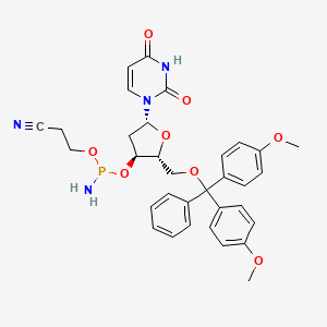 (2R,3S,5R)-2-((Bis(4-methoxyphenyl)(phenyl)methoxy)methyl)-5-(2,4-dioxo-3,4-dihydropyrimidin-1(2H)-yl)tetrahydrofuran-3-yl (2-cyanoethyl) phosphoramidite