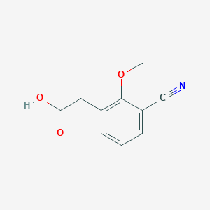 molecular formula C10H9NO3 B1383216 2-(3-Cyano-2-methoxyphenyl)acetic acid CAS No. 1261475-04-0