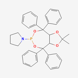 molecular formula C35H36NO4P B13832211 1-(2,2-Dimethyl-4,4,8,8-tetraphenyl-3a,8a-dihydro-[1,3]dioxolo[4,5-e][1,3,2]dioxaphosphepin-6-yl)pyrrolidine 