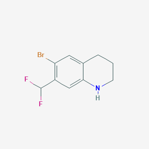 molecular formula C10H10BrF2N B1383223 6-Bromo-7-(difluoromethyl)-1,2,3,4-tetrahydroquinoline CAS No. 1936429-80-9