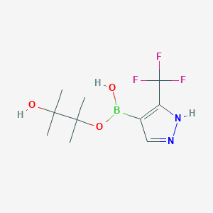 molecular formula C10H16BF3N2O3 B13832239 (3-hydroxy-2,3-dimethylbutan-2-yl)oxy-[5-(trifluoromethyl)-1H-pyrazol-4-yl]borinic acid 