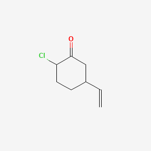 molecular formula C8H11ClO B13832253 Cyclohexanone, 2-chloro-5-ethenyl- 