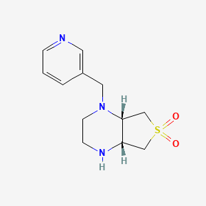 molecular formula C12H17N3O2S B1383226 (4aR,7aS)-1-(吡啶-3-基甲基)八氢噻吩并[3,4-b]吡嗪 6,6-二氧化物 CAS No. 2173052-86-1