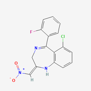 7-Chloro-5-(2-fluorophenyl)-2,3-dihydro-2-(nitromethylene)-1H-1,4-benzodiazepi-ne