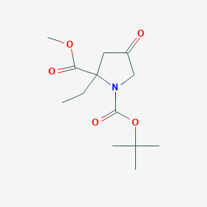 molecular formula C13H21NO5 B1383227 1-叔丁基 2-甲基 2-乙基-4-氧代吡咯烷-1,2-二羧酸酯 CAS No. 1823864-65-8