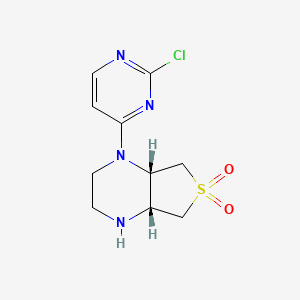 molecular formula C10H13ClN4O2S B1383230 (4aR,7aS)-1-(2-氯嘧啶-4-基)八氢噻吩并[3,4-b]吡嗪 6,6-二氧化物 CAS No. 2173052-87-2