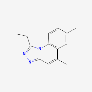 molecular formula C14H15N3 B13832306 [1,2,4]Triazolo[4,3-a]quinoline,1-ethyl-5,7-dimethyl-(9CI) 