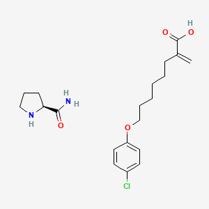 molecular formula C20H29ClN2O4 B13832412 8-(4-chlorophenoxy)-2-methylideneoctanoic acid;(2S)-pyrrolidine-2-carboxamide 