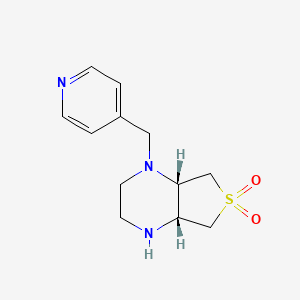 molecular formula C12H17N3O2S B1383246 (4aR,7aS)-1-(吡啶-4-基甲基)八氢噻吩并[3,4-b]吡嗪 6,6-二氧化物 CAS No. 2173052-98-5