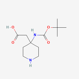 molecular formula C12H22N2O4 B1383248 4-(Boc-氨基)-4-哌啶乙酸 CAS No. 1695082-42-8