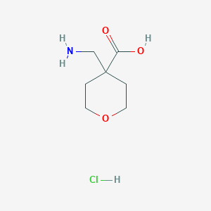 molecular formula C7H14ClNO3 B1383258 4-(氨甲基)四氢-2H-吡喃-4-羧酸盐酸盐 CAS No. 1485427-12-0