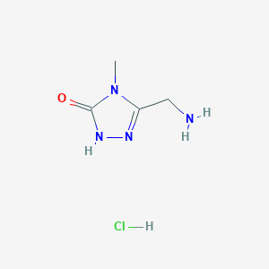 molecular formula C4H9ClN4O B1383260 盐酸3-(氨甲基)-4-甲基-4,5-二氢-1H-1,2,4-三唑-5-酮 CAS No. 1955499-30-5